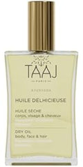 TAAJ Délhicieuse Dry Beauty Oil for Face, Body & Hair – Nourishing Multi-Purpose Beauty Oil with 96% Natural Ingredients, Vegan, Ayurvedic-Inspired Formula for Silky Skin & Healthy Hair