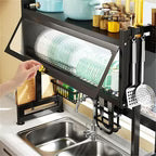 Kitchen Sink Shelf with Cabinet Door | Stainless Steel Under-Sink Organizer Rack